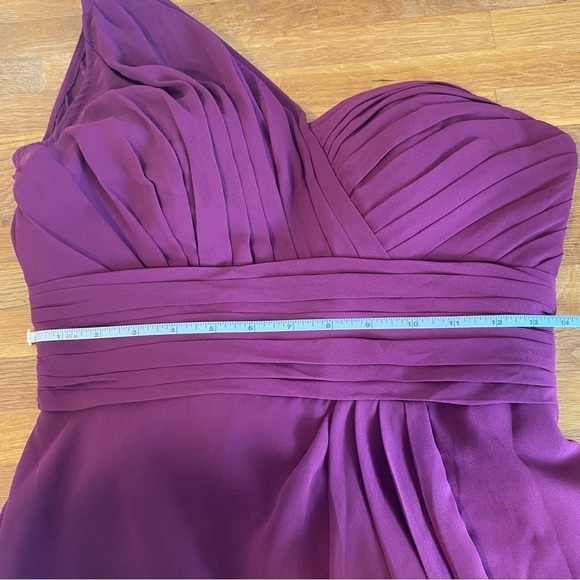 Bill Levkoff Purple Maxi Chiffon One Shoulder Dress Size 6 - Picture 11 of 12